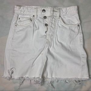 White Denim Skirt